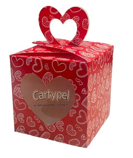 caja de 1 cup en forma de corazon